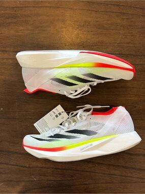 adidas Adizero Takumi Sen Running Shoes White Volt Red Men’s 7 NWT No Box